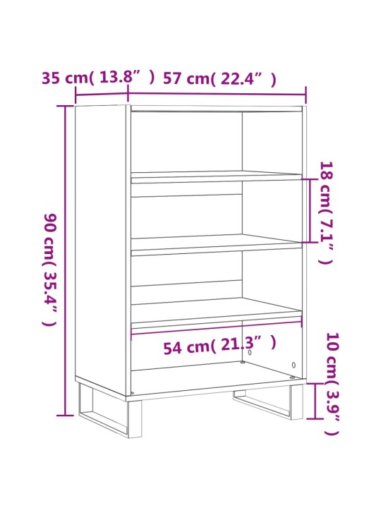 Kõrge kapp, must, 57 x 35 x 90 cm, tehispuit