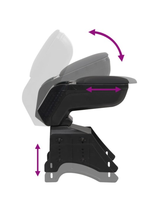 Auto käetugi, universaalne, must, 13 x 33 x (33-53) cm, abs