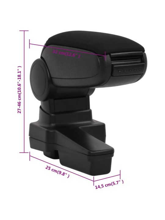 Auto käetugi, must, 14,5 x 32 x (27-46) cm, abs