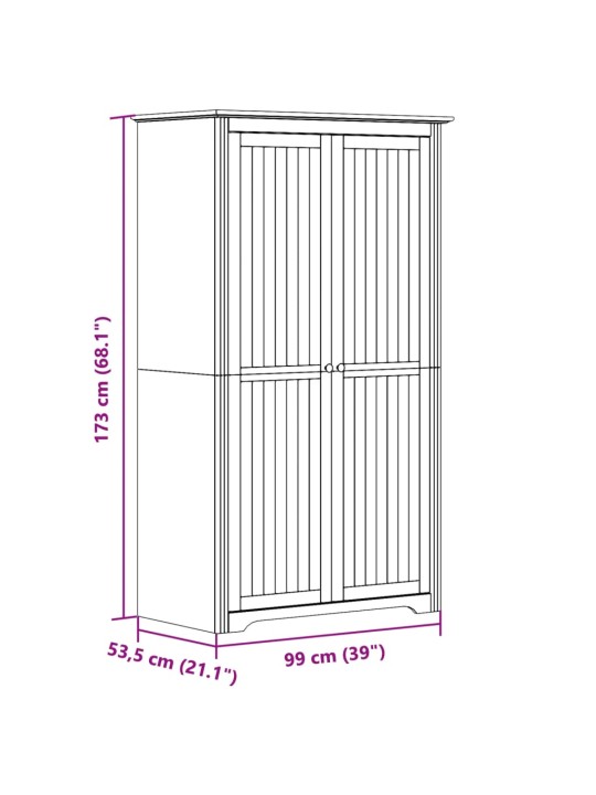 Riidekapp bodo, hall, 99x53,5x173 cm, männipuit