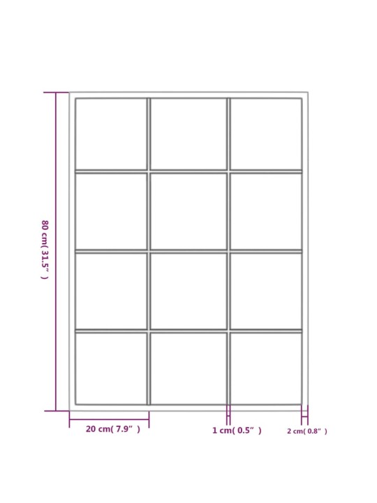 Seinapeeglid 2 tk, must, 80 x 60 cm, metall