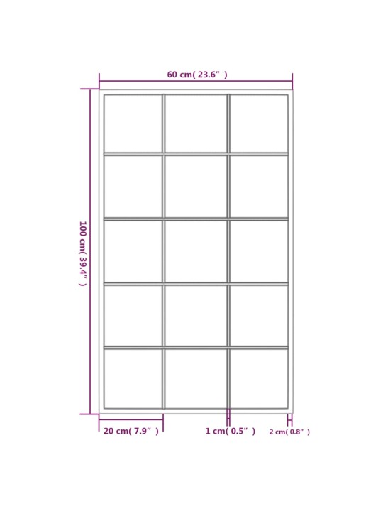 Seinapeeglid 6 tk, must, 100 x 60 cm, metall