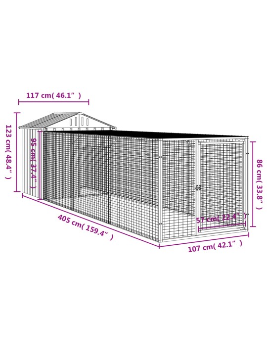 Kanapuur aedikuga, antratsiithall, 117x405x123 cm, teras