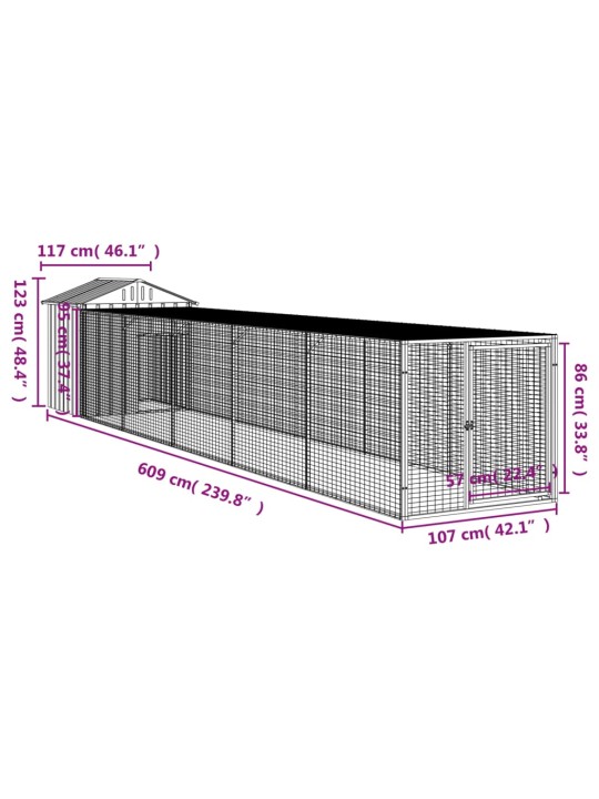 Kanapuur aedikuga, antratsiithall, 117x609x123 cm, teras