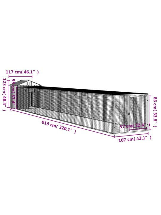 Kanapuur aedikuga, antratsiithall, 117x813x123 cm, teras