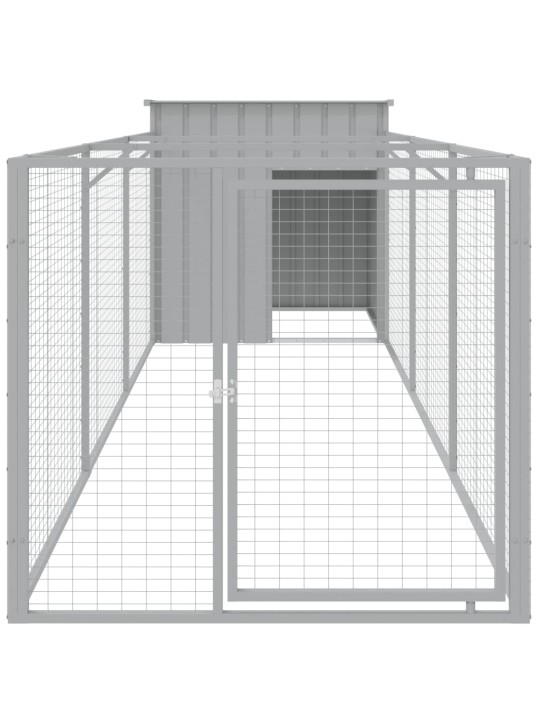 Koerakuut aedikuga, helehall, 110x405x110 cm, teras