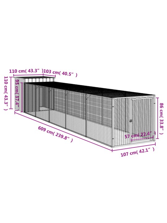 Kanapuur aedikuga, antratsiithall, 110x609x110 cm, teras