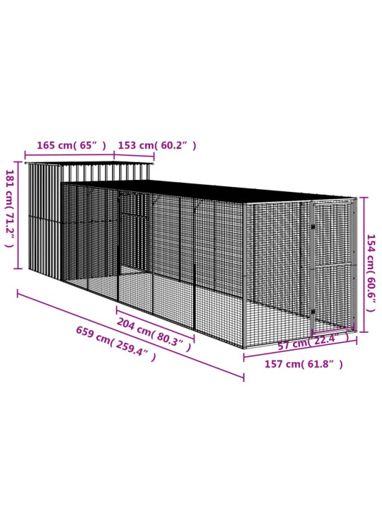 Kanapuur aedikuga, antratsiithall, 165x659x181 cm, teras