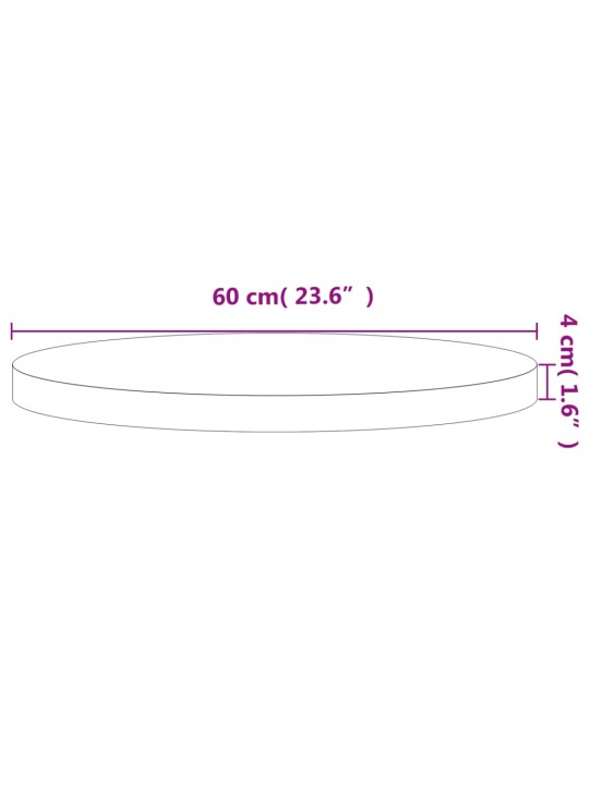 Lauaplaat, ø60x4 cm, ümmargune, pöökpuu