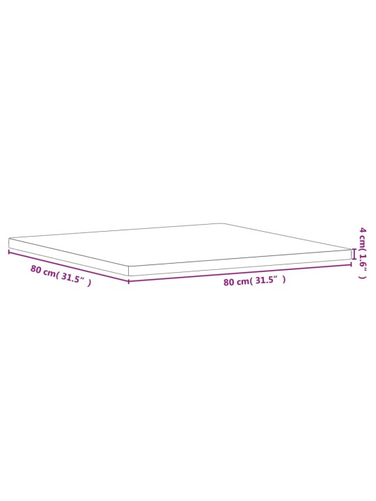 Lauaplaat, 80 x 80 x 4 cm, kandiline, pöökpuu