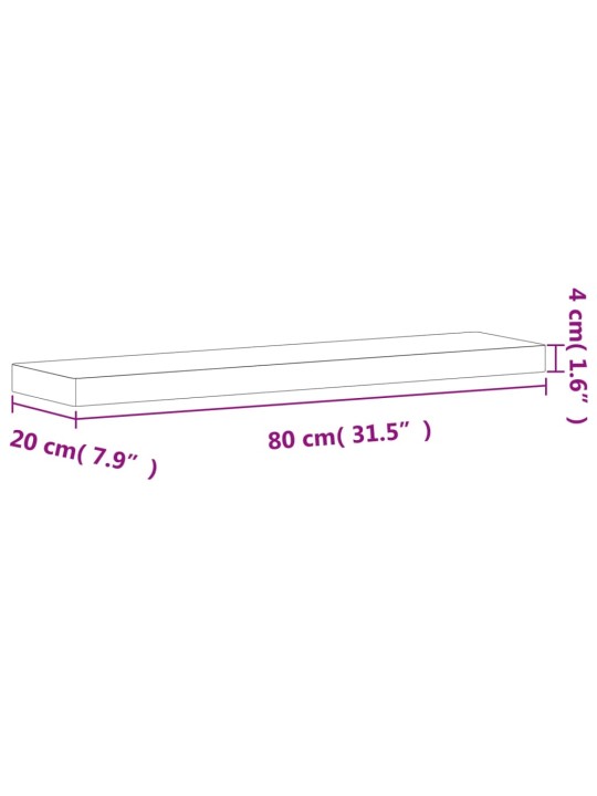 Seinariiul 80x20x4 cm pöökpuu