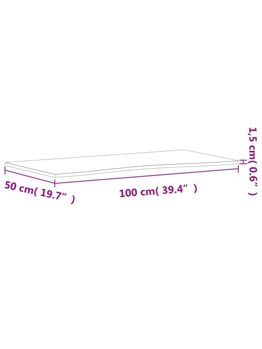 Kirjutuslaua plaat, 100 x (45-50) x 1,5 cm, pöökpuu