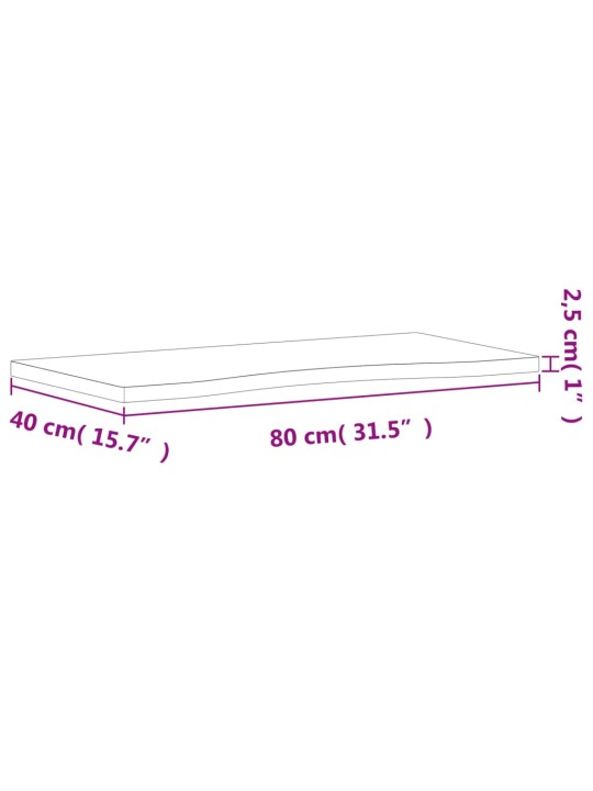 Kirjutuslaua plaat,80x(36-40)x2,5 cm,pöökpuu