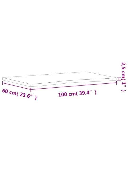 Kirjutuslaua plaat,100 x (55-60) x 2,5 cm,pöökpuu