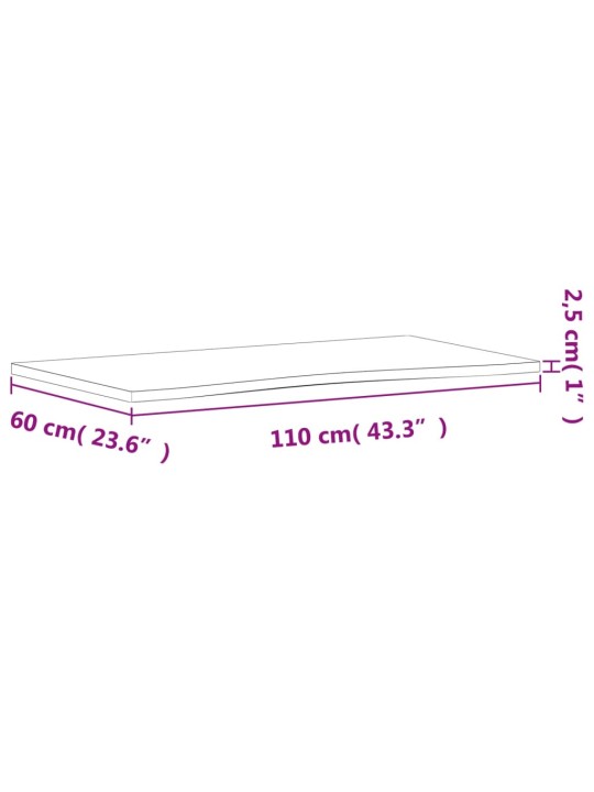 Kirjutuslaua plaat,110 x (55-60) x 2,5 cm,pöökpuu