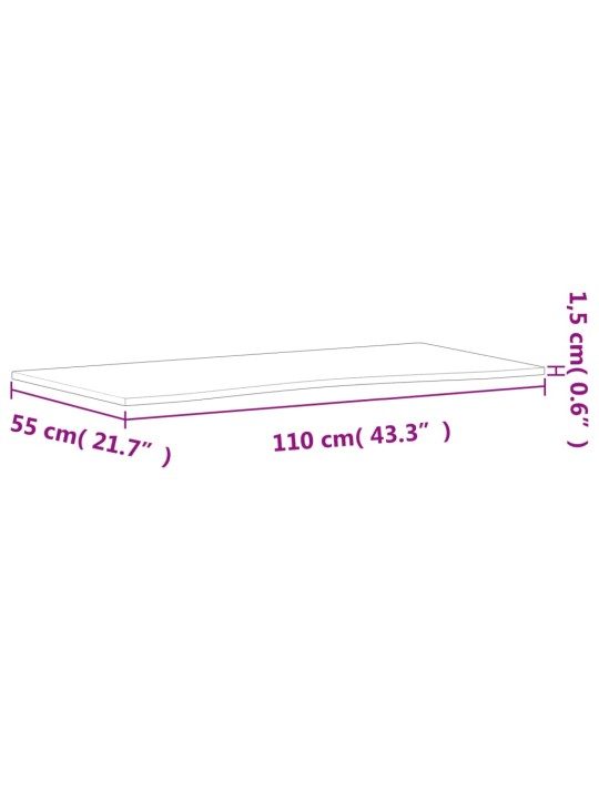 Kirjutuslaua plaat, 110 x (50-55) x 1,5 cm,pöökpuu