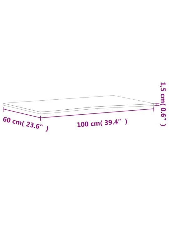Kirjutuslaua plaat, 100 x (55-60) x 1,5 cm, pöökpuu