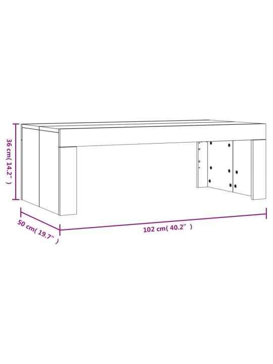 Kohvilaud, hall sonoma tamm, 102 x 50 x 36 cm, tehispuit