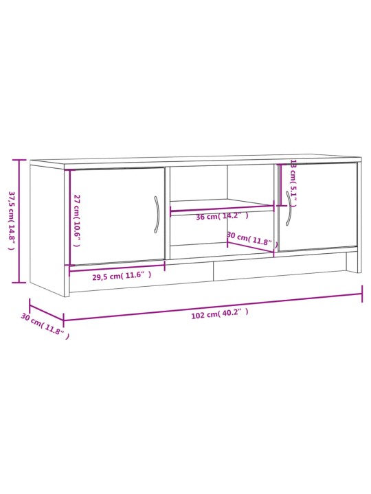 Telerikapp, betoonhall, 102x30x37,5 cm, tehispuit