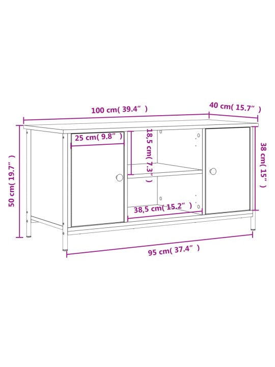 Telerikapp, hall sonoma, 100x40x50 cm, tehispuit