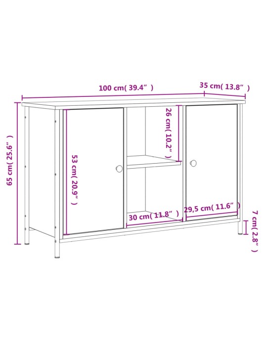 Telerikapp, must, 100 x 35 x 65 cm, tehispuit