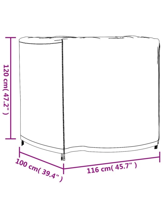 Aiamööbli kate, must, 116x100x120 cm, veekindel 420d