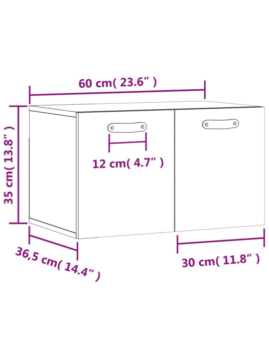 Telerikapp, hall sonoma tamm, 60x36,5x35 cm, tehispuit