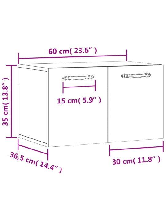 Seinakapp, suitsutatud tamm, 60x36,5x35 cm, tehispuit