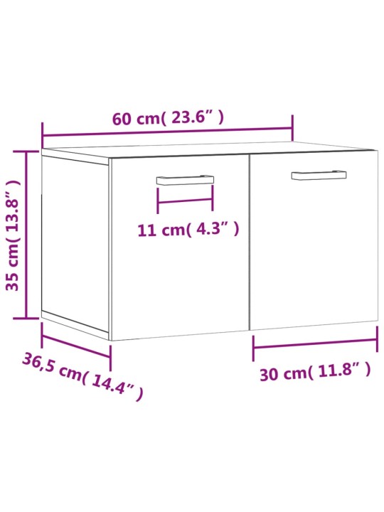 Seinakapp, suitsutatud tamm, 60x36,5x35 cm, tehispuit