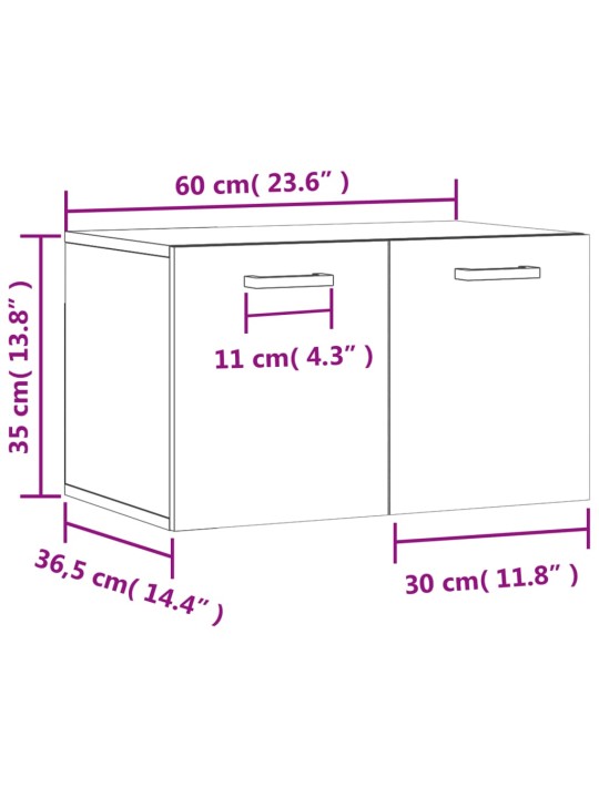 Telerikapp, hall sonoma tamm, 60x36,5x35 cm, tehispuit