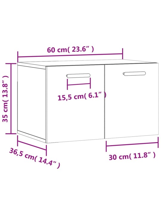 Seinakapp, suitsutatud tamm, 60x36,5x35 cm, tehispuit