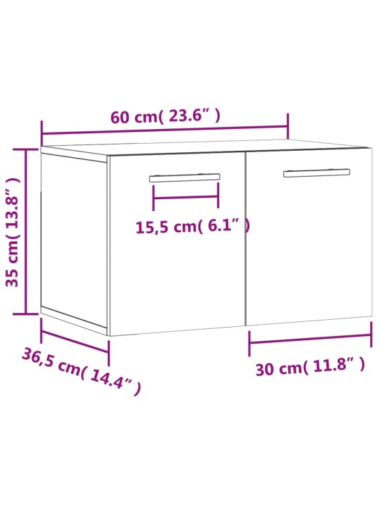 Seinakapp, suitsutatud tamm, 60x36,5x35 cm, tehispuit