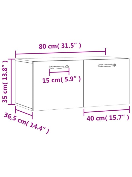 Seinakapp, suitsutatud tamm, 80 x 36,5 x 35 cm, tehispuit