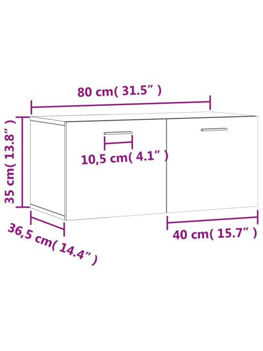 Seinakapp, suitsutatud tamm, 80 x 36,5 x 35 cm, tehispuit