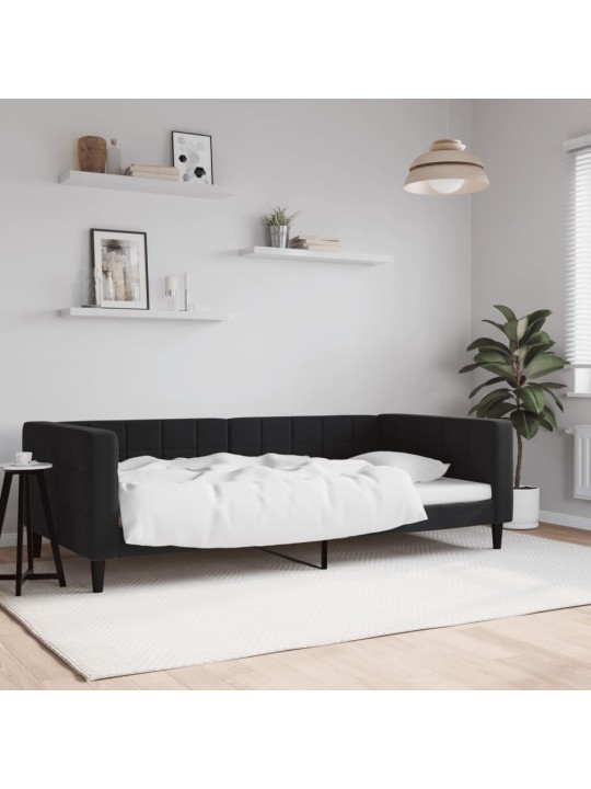 Päevavoodi, must, 100 x 200 cm, samet