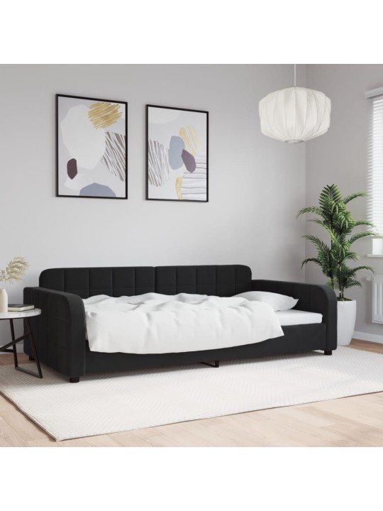 Päevavoodi, must, 100 x 200 cm, samet