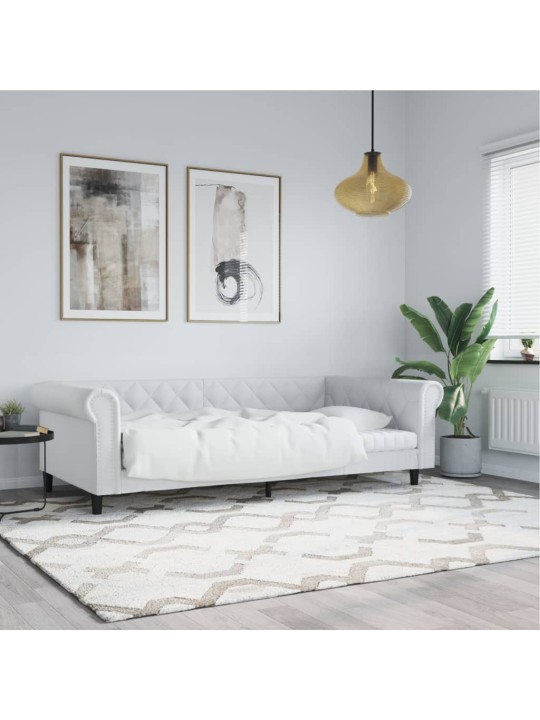 PÄEVAVOODI, VALGE, 100 X 200 CM, KUNSTNAHK