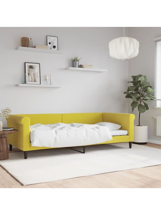 Päevavoodi, kollane, 90 x 200 cm, samet