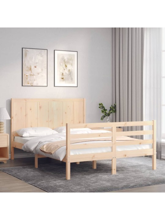 Voodiraam peatsiga, 140 x 200 cm, täispuit