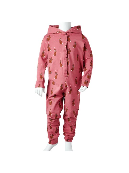 Laste kapuutsiga onesie, vanaroosa, 92