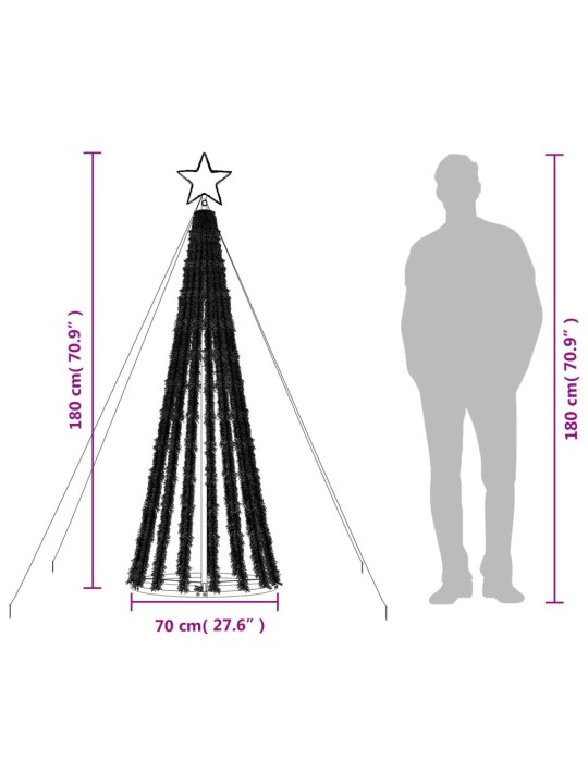 Koonusekujuline valgustusega jõulupuu 275 LEDi soe valge 180 cm