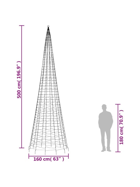 Jõulupuu valgustus vaiaga, sinine, 1534 LEDi, sinine, 500 cm