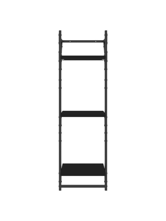 3-korruseline lattidega seinariiul, 2 tk, must, 30x25x100 cm