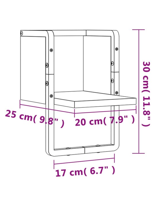 Latiga seinariiul, suitsutatud tamm, 20x25x30 cm