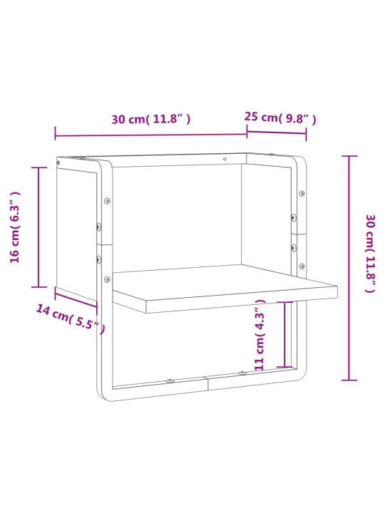 Latiga seinariiul, suitsutatud tamm, 30 x 25 x 30 cm