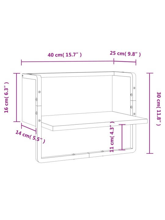 Latiga seinariiul, suitsutatud tamm, 40 x 25 x 30 cm