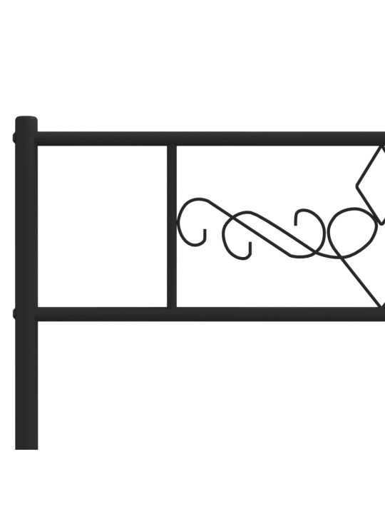 Metallist voodiraam peatsiga, must, 160 x 200 cm