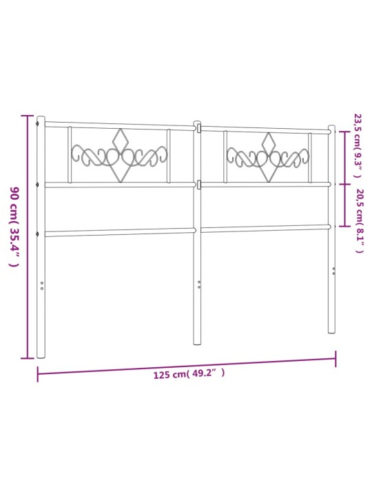 Metallist voodipeats, must, 120 cm