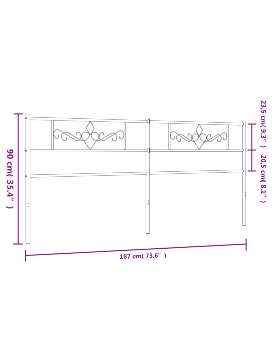 Metallist voodipeats, must, 180 cm