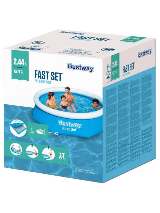 Bestway fast set täispumbatav bassein, ümmargune, 244 x 66 cm